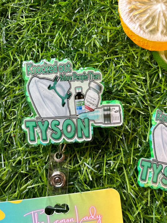 Anesthesia Badge Reel, Funny Knocked Out Like Tyson Badge, CRNA Nurse Badge Holder, Sedation OR Badge Clip, PACU Gift
