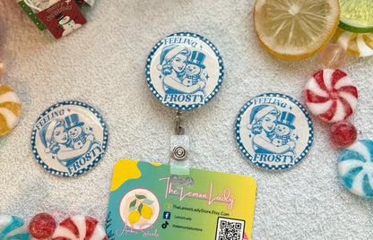 ❄️ Feeling Frosty Badge Reel – Retro Winter Nurse ID Holder