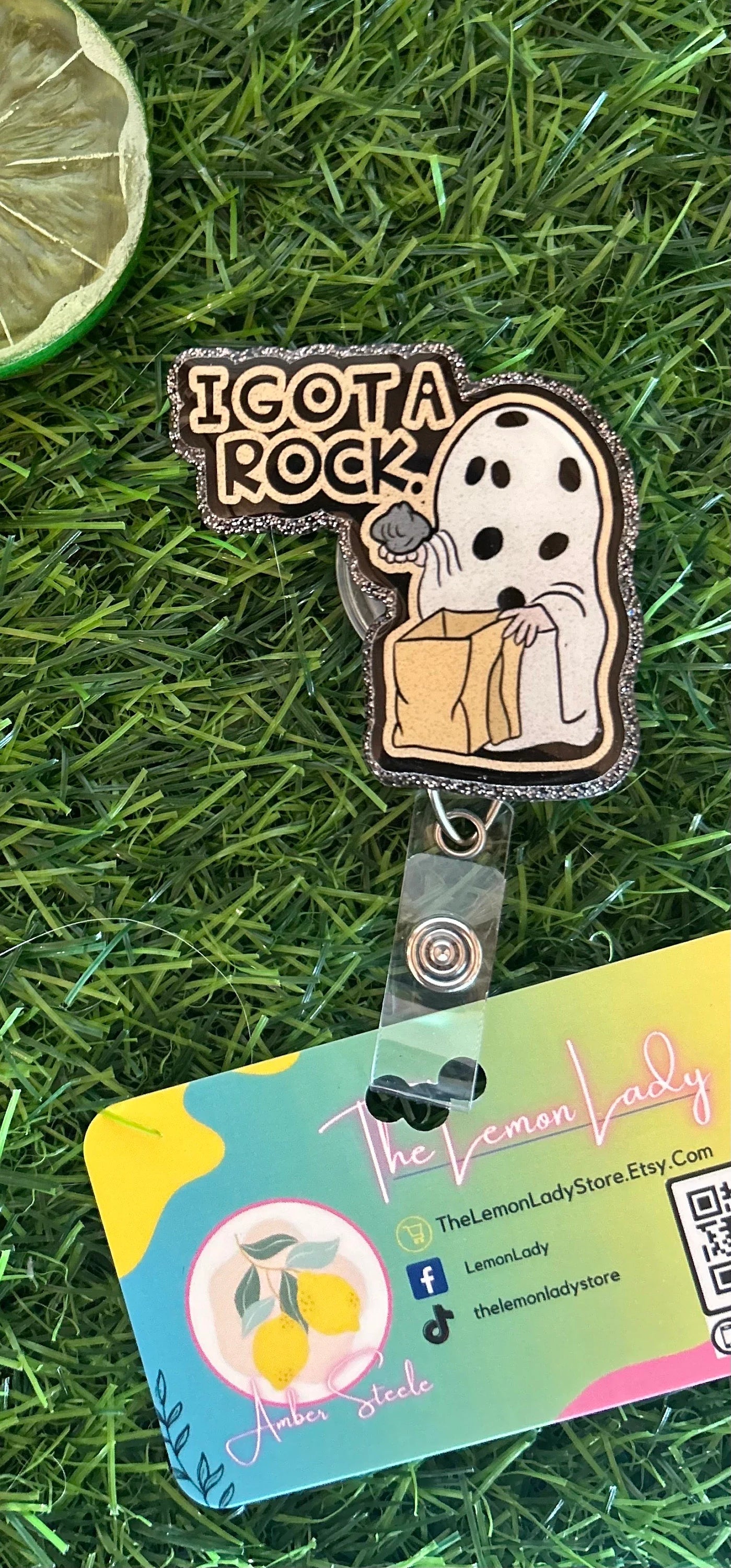 Rock Badge Reel, Funny Halloween Nurse ID Clip, Trick or Treat Ghost Badge Holder, Charlie Brown Fall Work Accessory