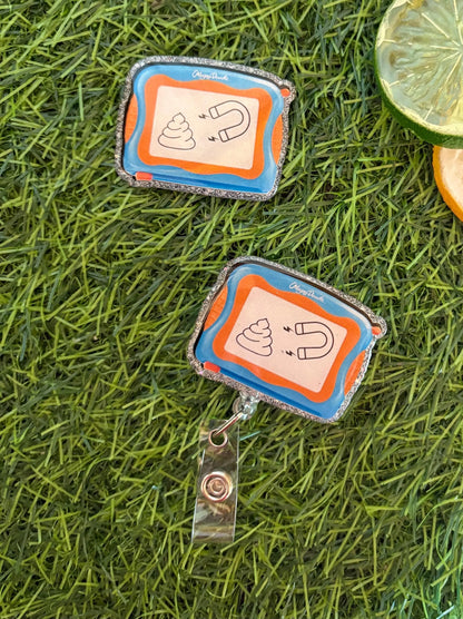funny nurse badge reel,  poop Magnent Badge Reel, magnadoodle badge reel, ER Nurse Badge Reel, Funny Badge Reel