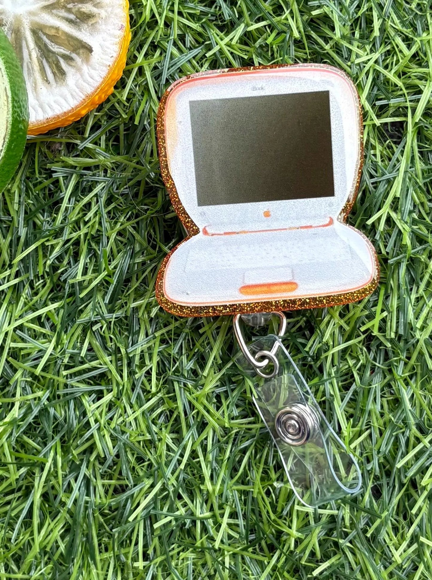 Legally Blonde Badge Reel – Pink Laptop ID Clip, Funny 2000s Nurse or Teacher Badge Holder, Y2K Pop Culture Work Accessory