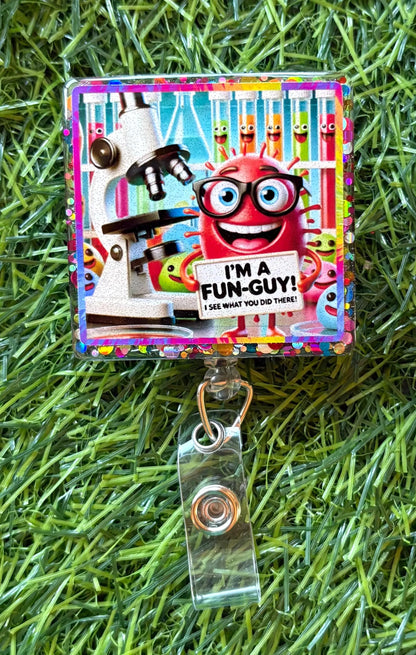 Funny Infectious Disease Badge Reel – Germ, Virus, Fungi ID Holder for Nurses, Lab Techs, and Microbiology Fans
