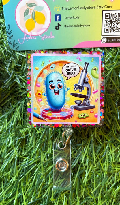 Funny Infectious Disease Badge Reel – Germ, Virus, Fungi ID Holder for Nurses, Lab Techs, and Microbiology Fans