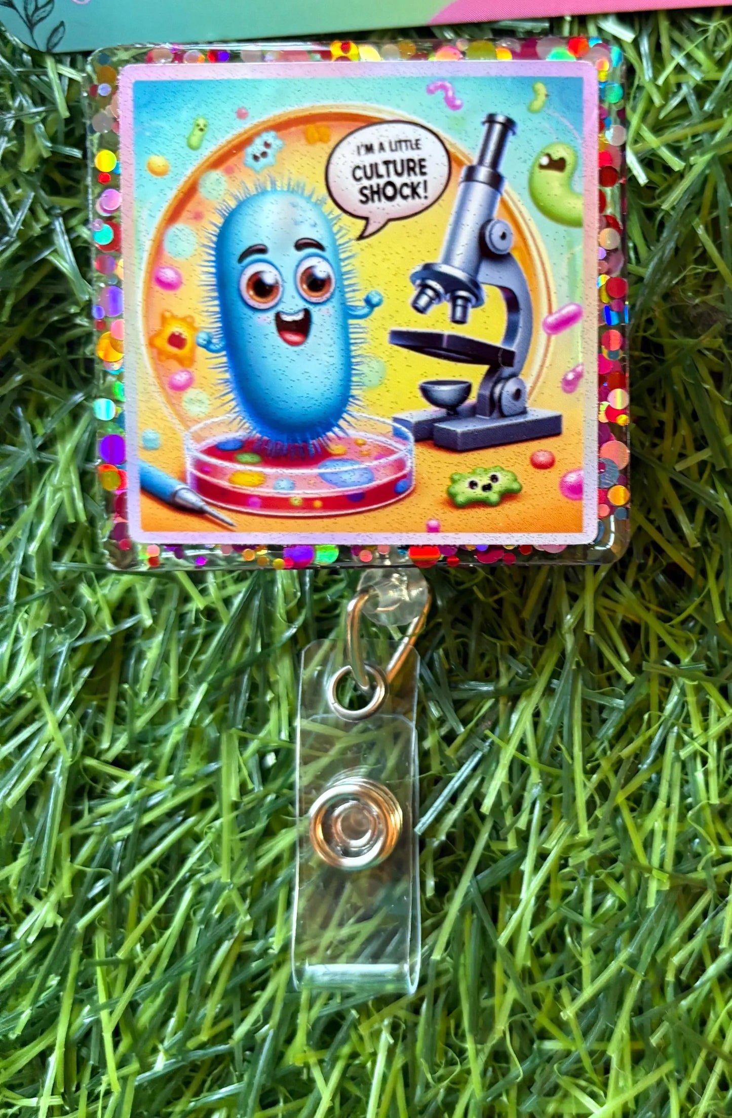 Funny Infectious Disease Badge Reel – Germ, Virus, Fungi ID Holder for Nurses, Lab Techs, and Microbiology Fans