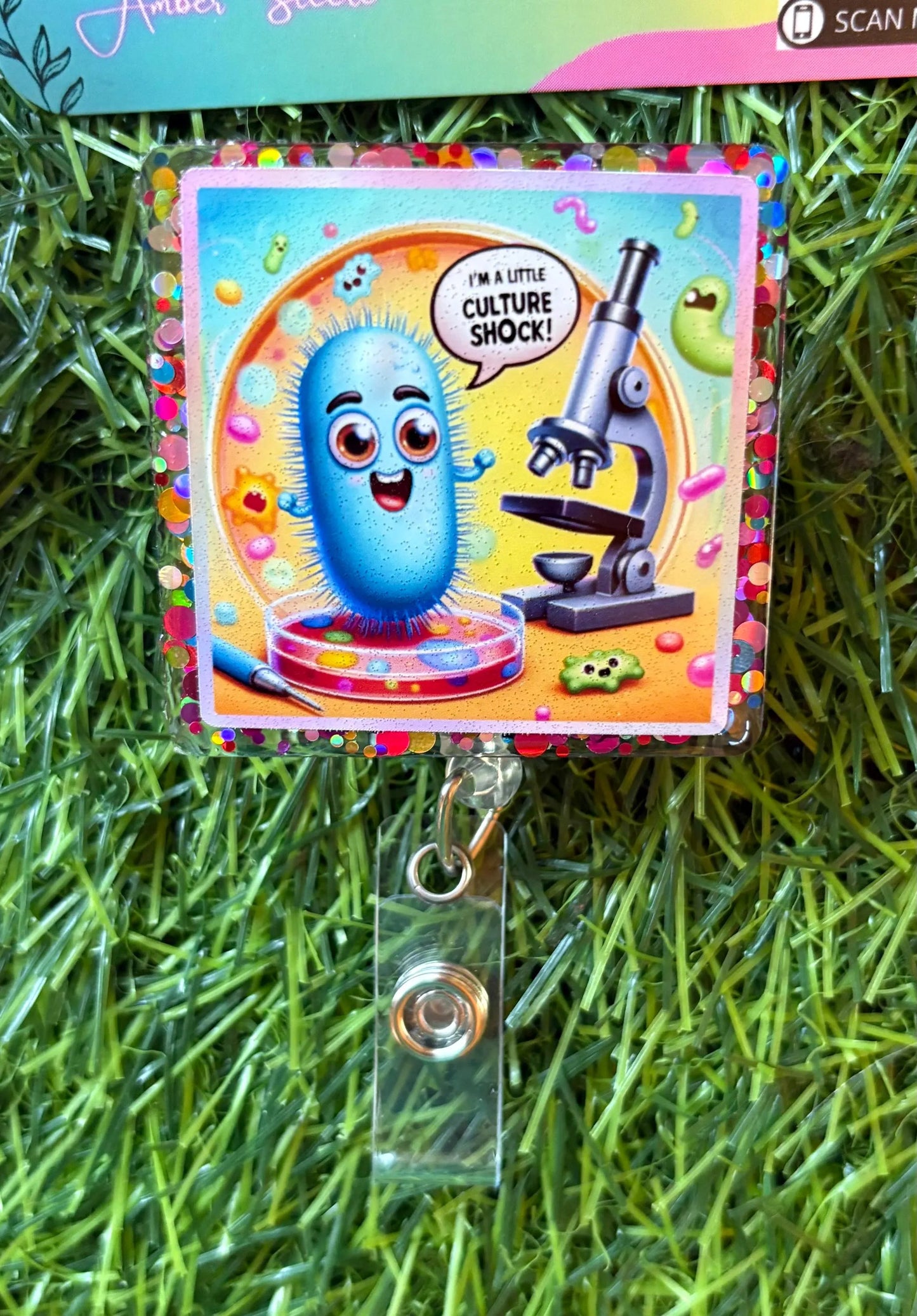 Funny Infectious Disease Badge Reel – Germ, Virus, Fungi ID Holder for Nurses, Lab Techs, and Microbiology Fans