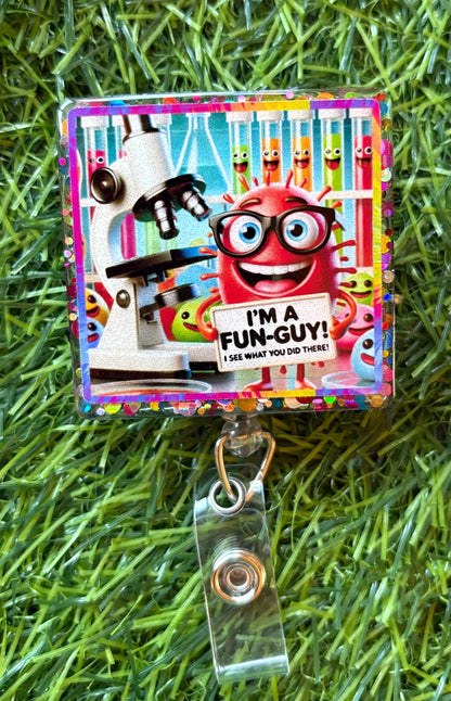 Funny Infectious Disease Badge Reel – Germ, Virus, Fungi ID Holder for Nurses, Lab Techs, and Microbiology Fans