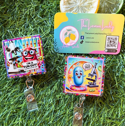 Funny Infectious Disease Badge Reel – Germ, Virus, Fungi ID Holder for Nurses, Lab Techs, and Microbiology Fans