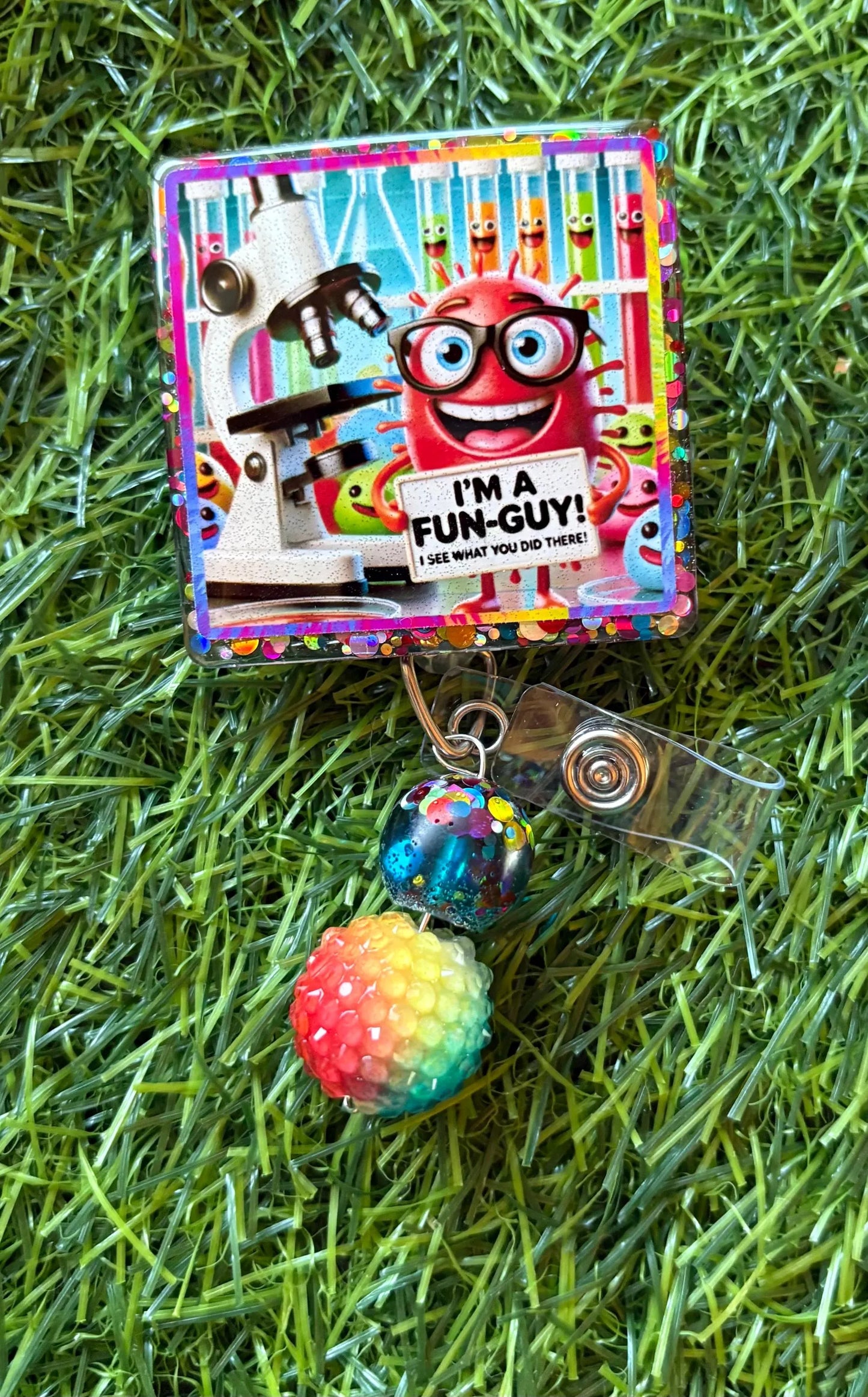 Funny Infectious Disease Badge Reel – Germ, Virus, Fungi ID Holder for Nurses, Lab Techs, and Microbiology Fans
