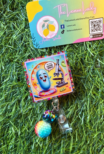 Funny Infectious Disease Badge Reel – Germ, Virus, Fungi ID Holder for Nurses, Lab Techs, and Microbiology Fans