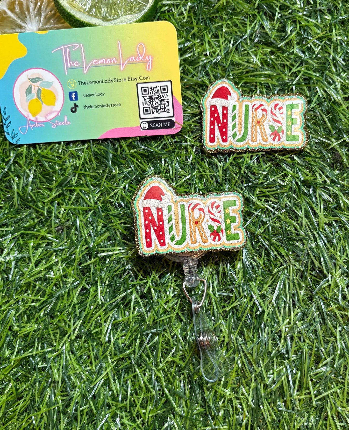Christmas Nurse Badge Reel | Holiday Nurse ID Holder | Cute Medical Badge Reel for Scrubs, Teachers & Healthcare Workers