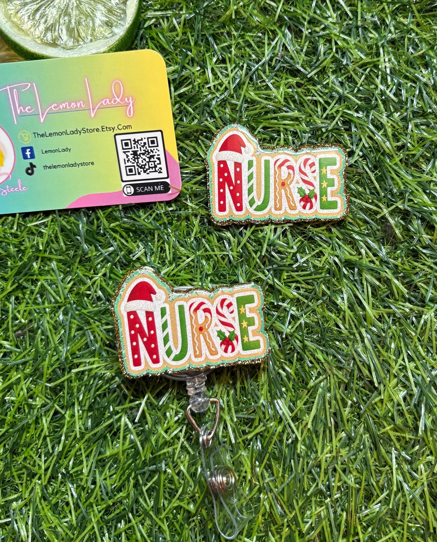 Christmas Nurse Badge Reel | Holiday Nurse ID Holder | Cute Medical Badge Reel for Scrubs, Teachers & Healthcare Workers