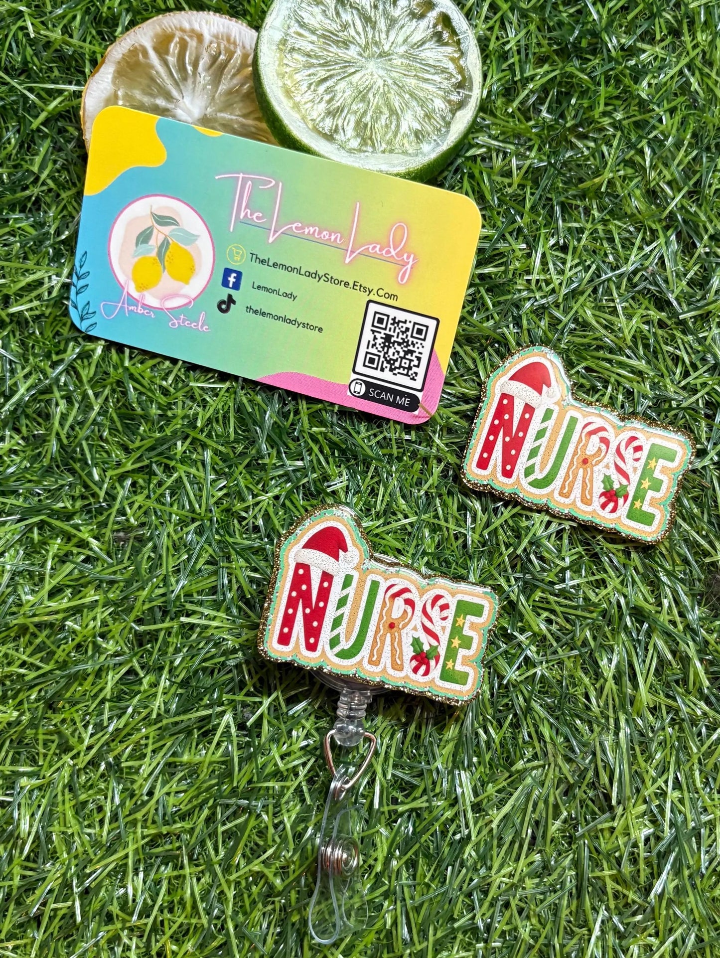 Christmas Nurse Badge Reel | Holiday Nurse ID Holder | Cute Medical Badge Reel for Scrubs, Teachers & Healthcare Workers